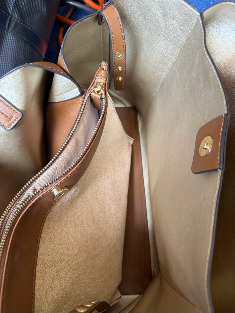 Nine West Brown Tote with Silver Logo - Picture 5 of 10